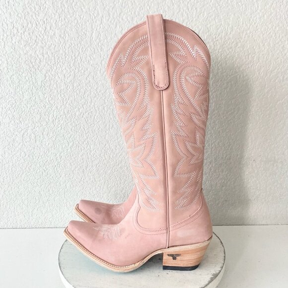 Lane SMOKESHOW Womens Cowboy Boots 7.5 Pink Western Cowgirl Mid Calf Pointed Toe - Picture 4 of 13